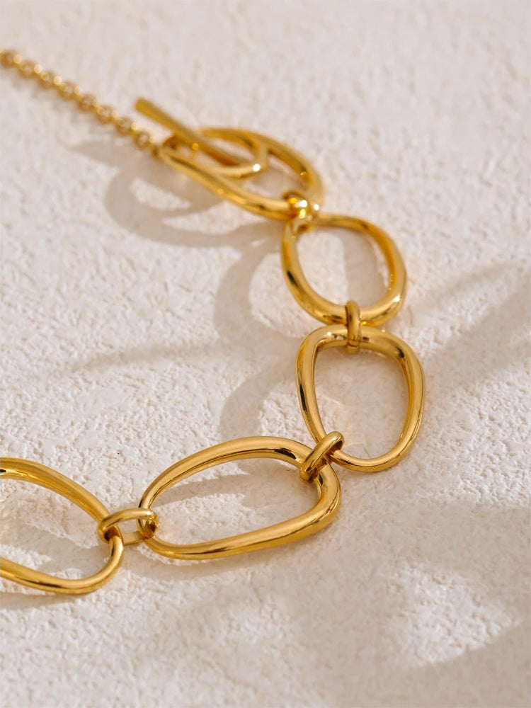Polished minimalist chain pendant necklace gift - product image