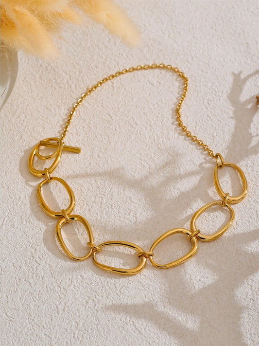 Polished minimalist chain pendant necklace gift - product image