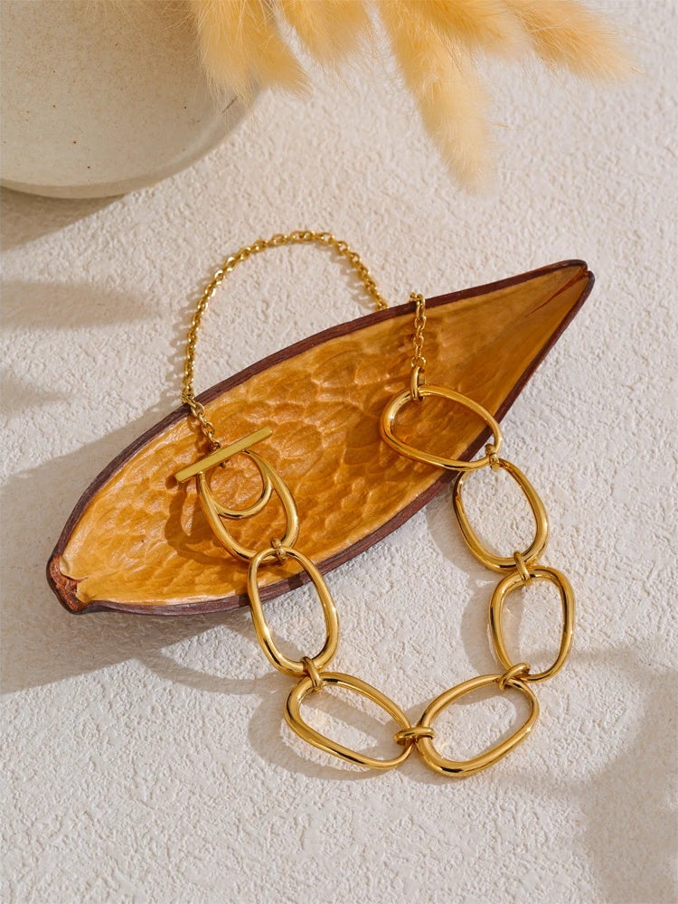 Polished minimalist chain pendant necklace gift - product image