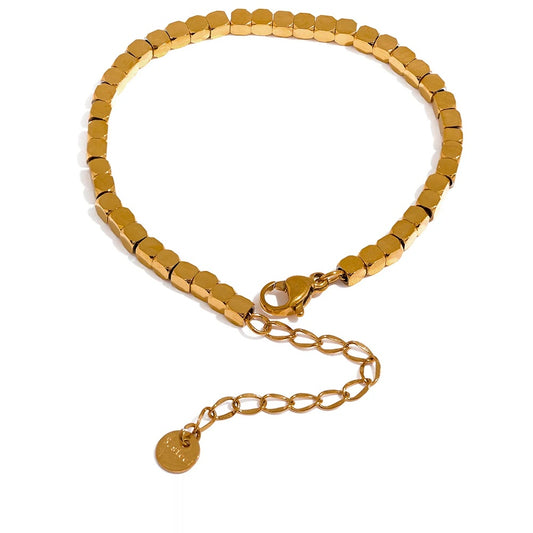 Polished square beads handmade stylish bracelet - product image