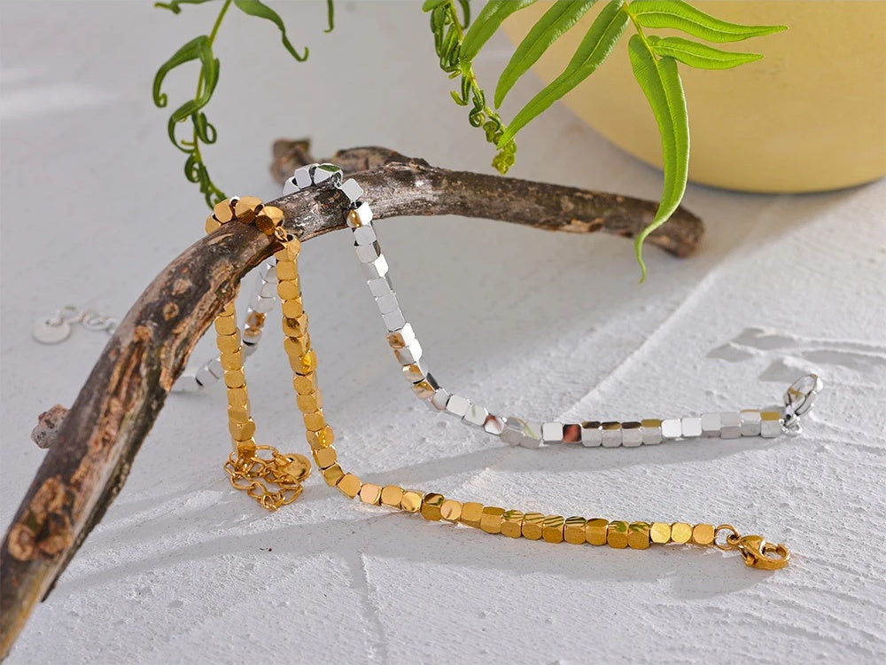 Polished square beads handmade stylish bracelet - product image