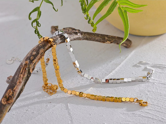 Polished square beads handmade stylish bracelet - product image