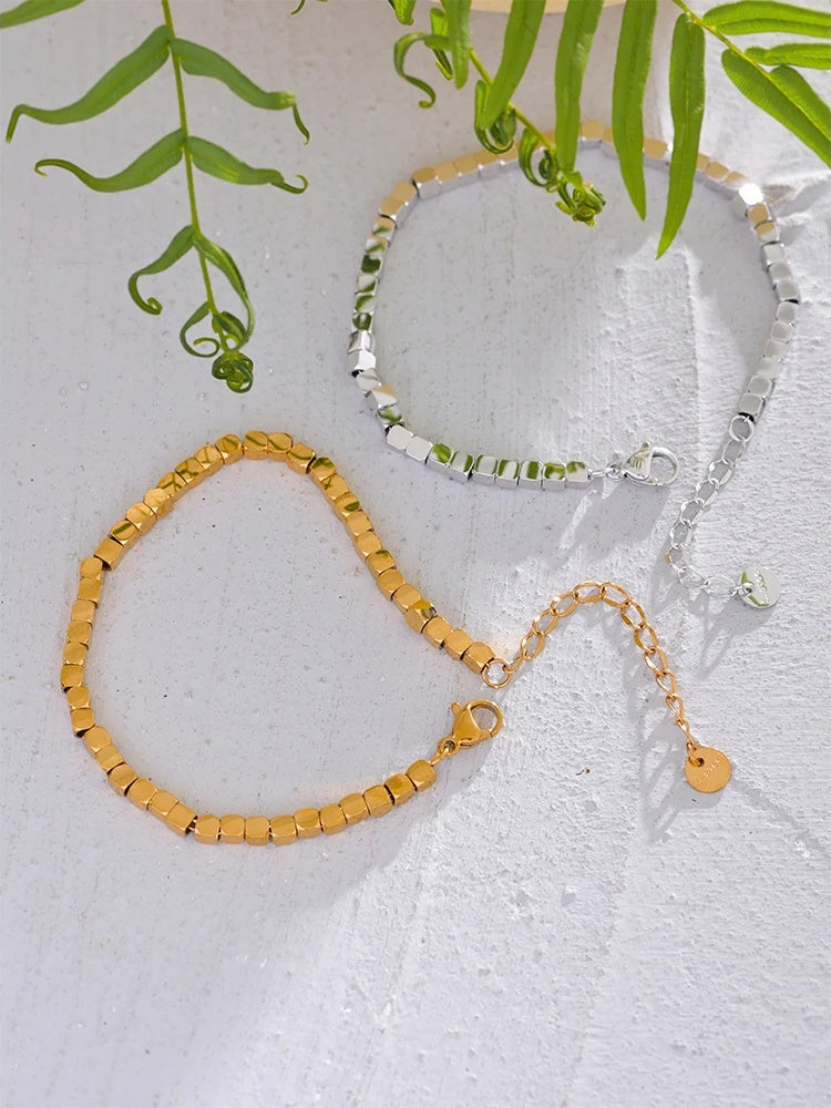 Polished square beads handmade stylish bracelet - product image