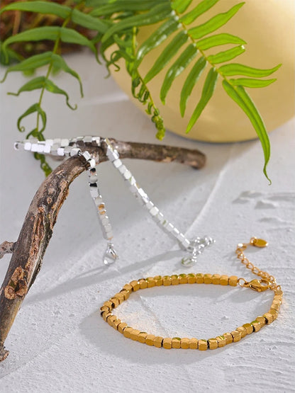 Polished square beads handmade stylish bracelet - product image