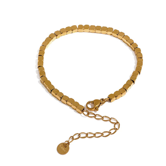 Polished square beads handmade stylish bracelet - product image