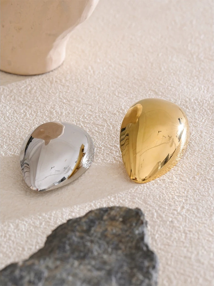 Polished stainless steel modern brooch - product image