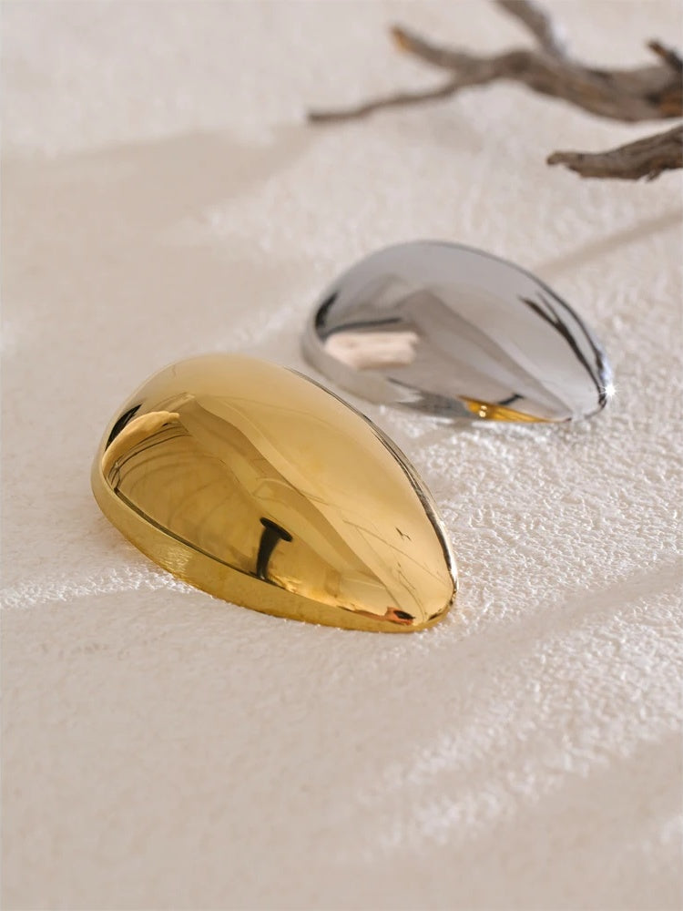 Polished stainless steel modern brooch - product image