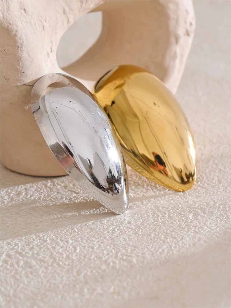 Polished stainless steel modern brooch - product image