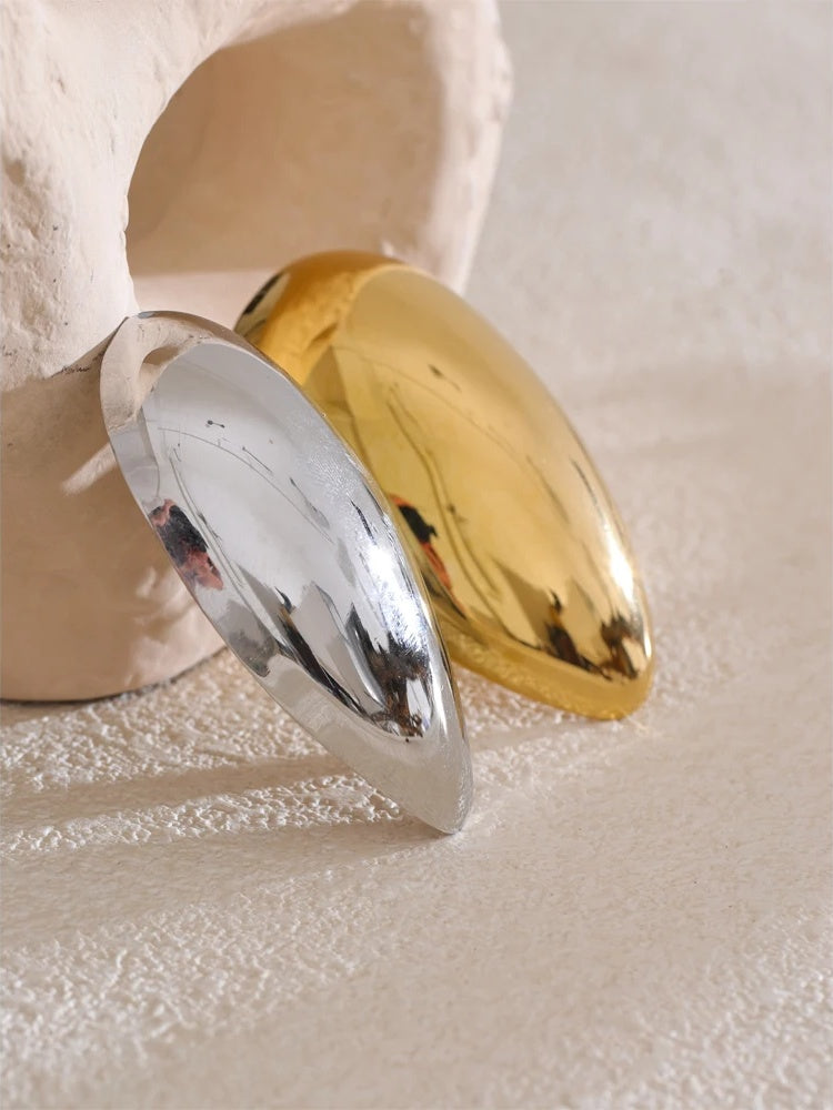 Polished stainless steel modern brooch - product image