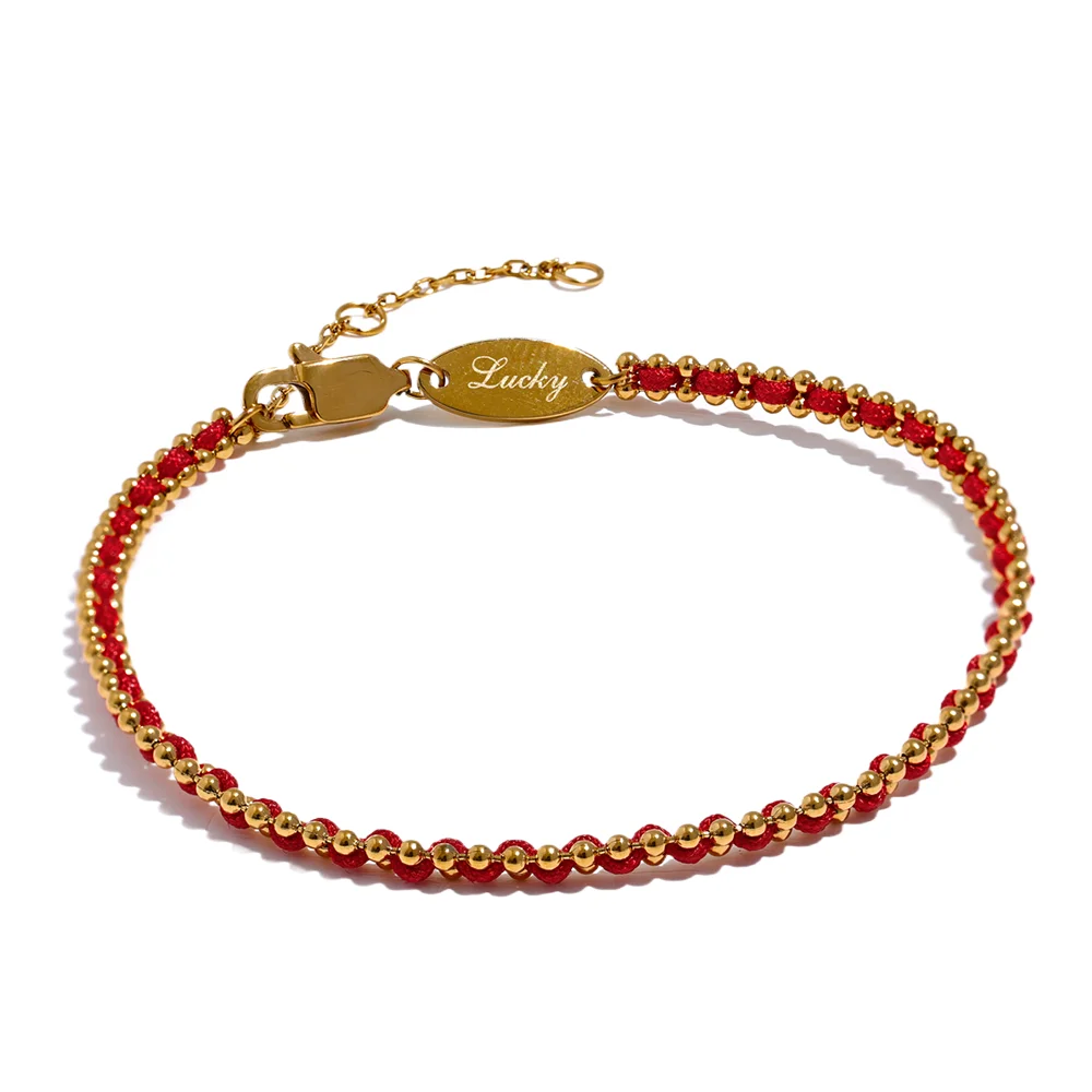 Polyester thread handmade thin charm bracelet - product image