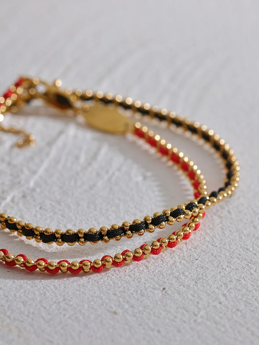 Polyester thread handmade thin charm bracelet - product image