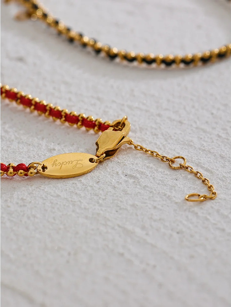 Polyester thread handmade thin charm bracelet - product image