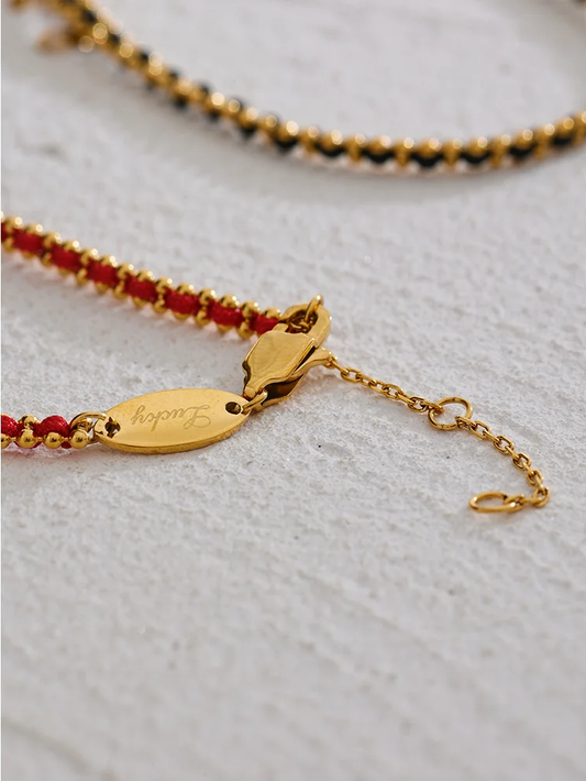 Polyester thread handmade thin charm bracelet - product image