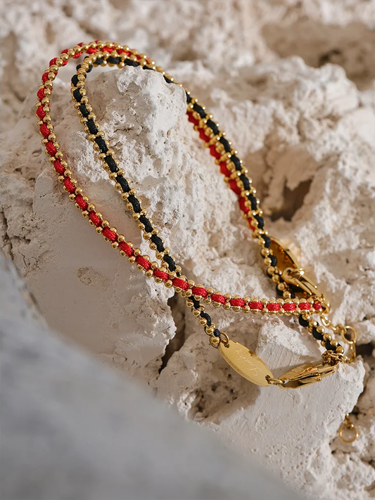 Polyester thread handmade thin charm bracelet - product image