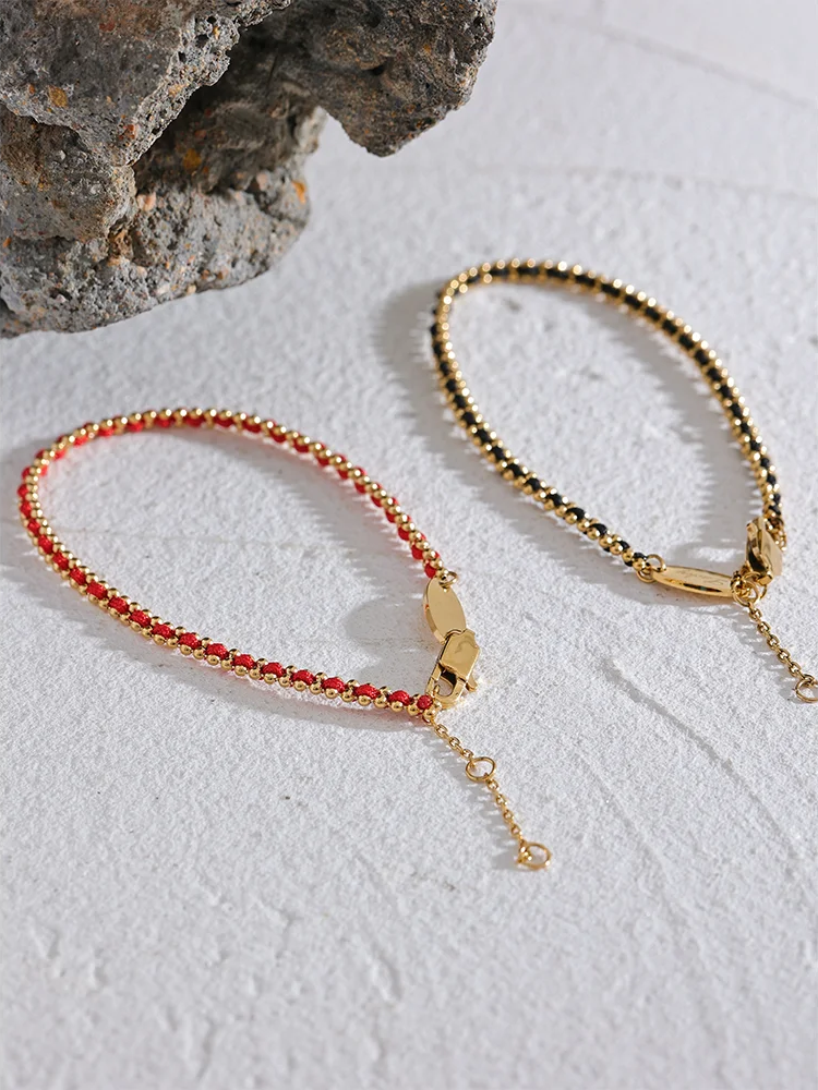 Polyester thread handmade thin charm bracelet - product image