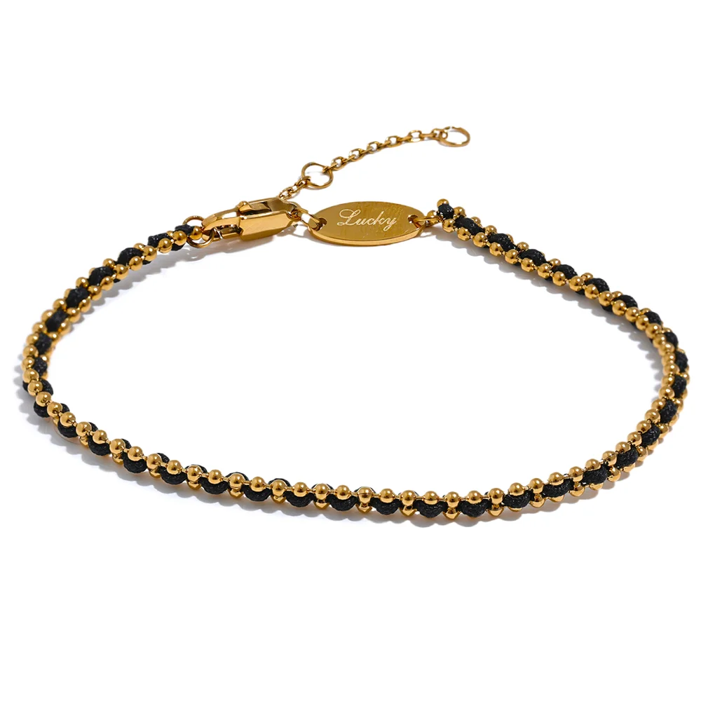 Polyester thread handmade thin charm bracelet - product image