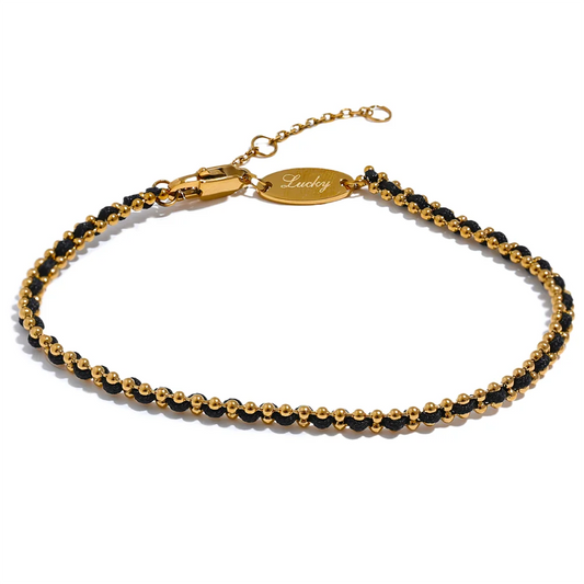Polyester thread handmade thin charm bracelet - product image