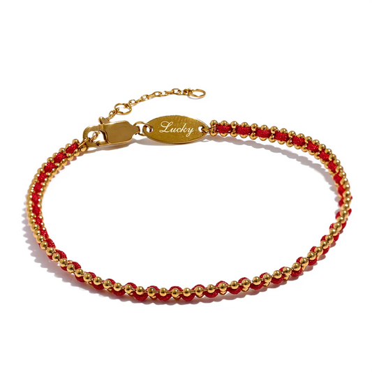 Polyester thread handmade thin charm bracelet - product image