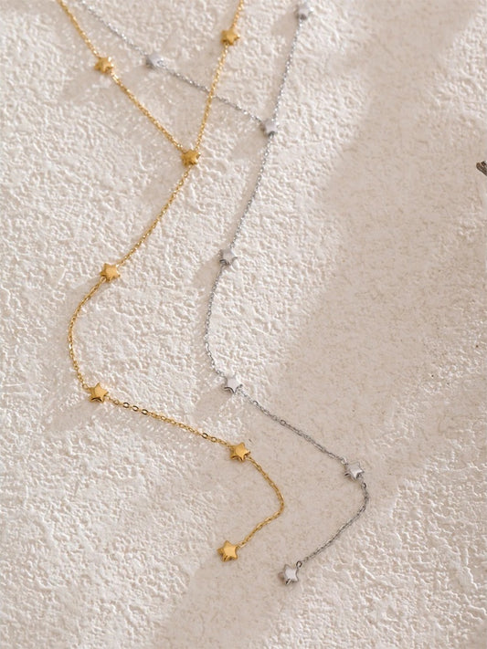 Popular stainless steel star y chain long necklace - product image