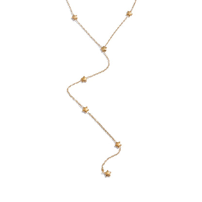 Popular stainless steel star y chain long necklace - product image
