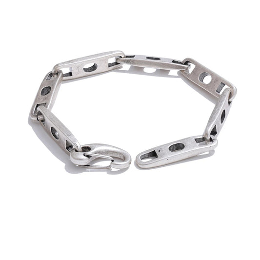 Punk hip hop vintage silver color chain bracelet - product image