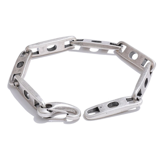 Punk hip hop vintage silver color chain bracelet - product image