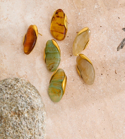 Resin abstract stud earrings - product image