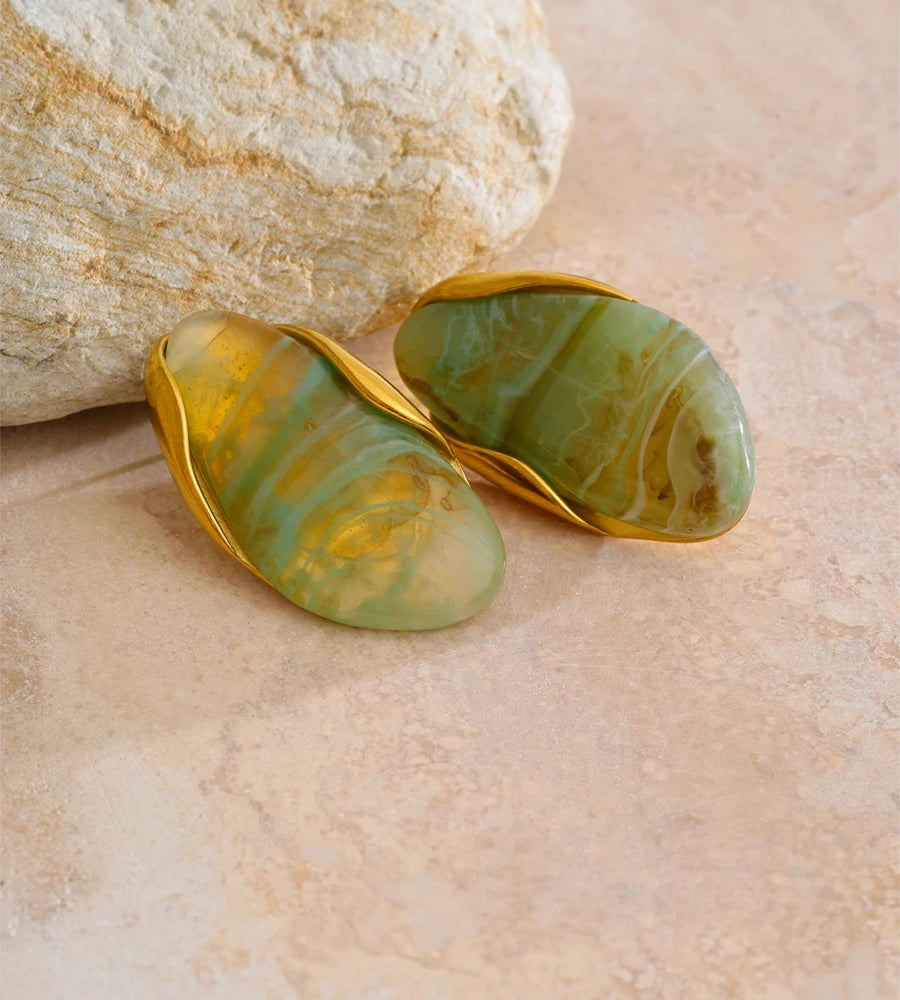 Resin abstract stud earrings - product image
