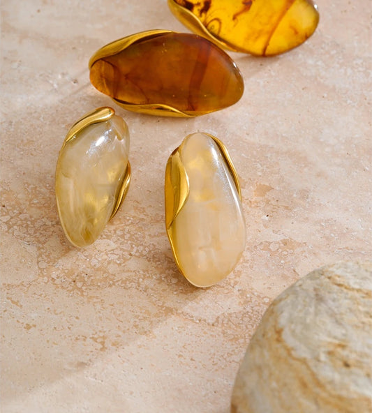 Resin abstract stud earrings - product image