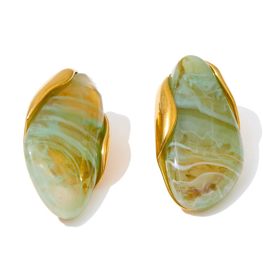 Resin abstract stud earrings - product image