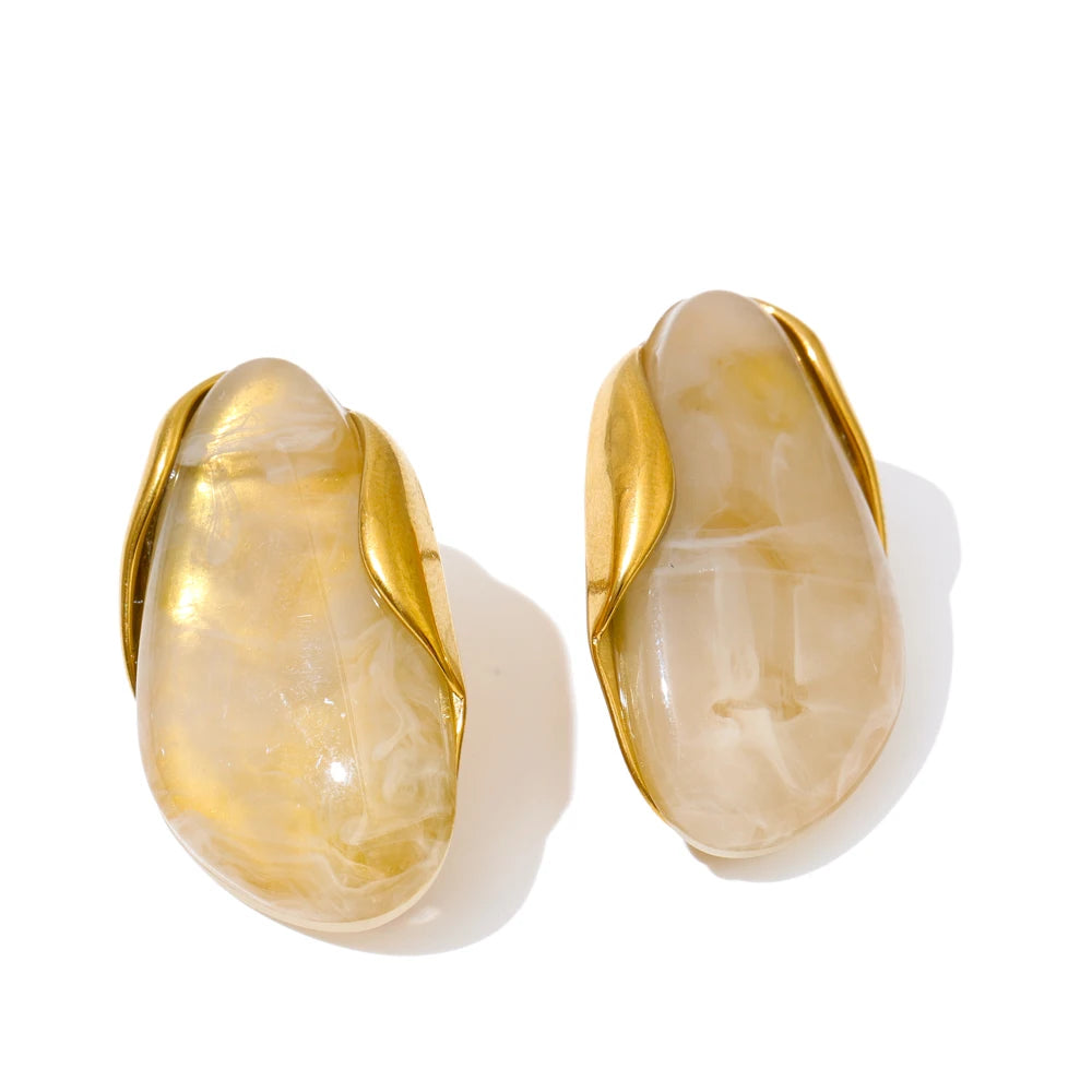 Resin abstract stud earrings - product image