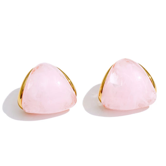 Resin acrylic triangle colorful hoop earrings - product image