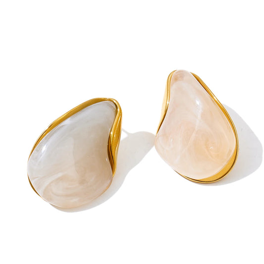 Resin acrylic water drop stud earrings - product image
