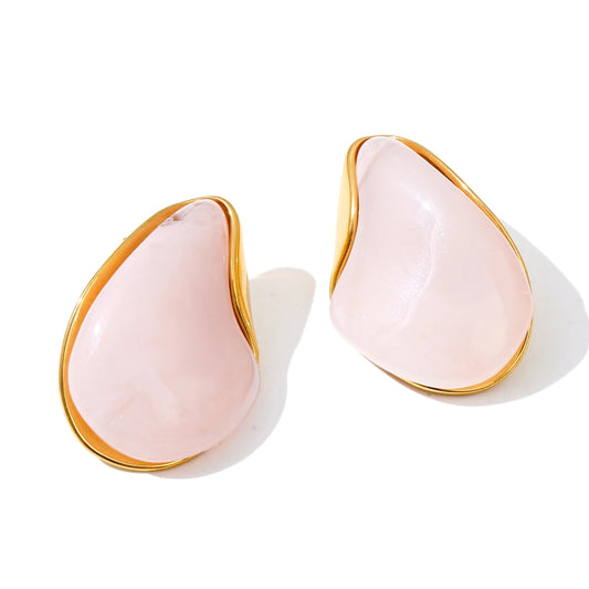 Resin acrylic water drop stud earrings - product image