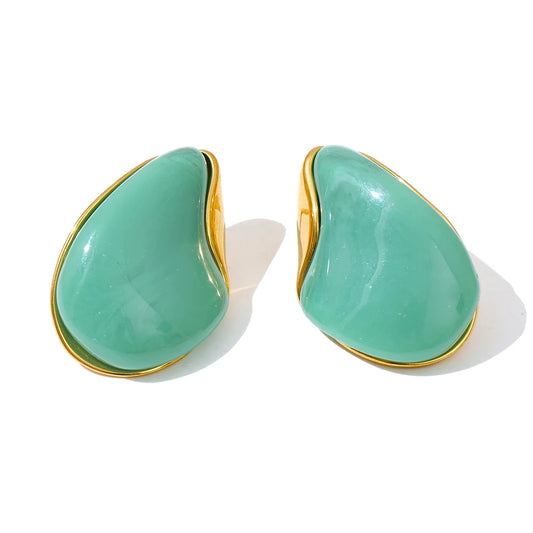 Resin acrylic water drop stud earrings - product image