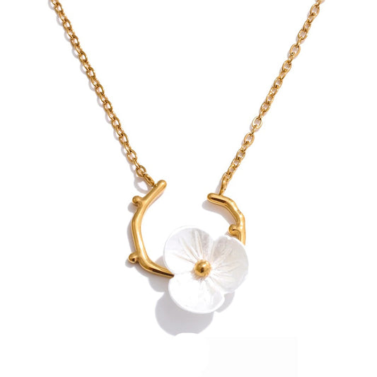Resin flower pendant summer necklace - product image