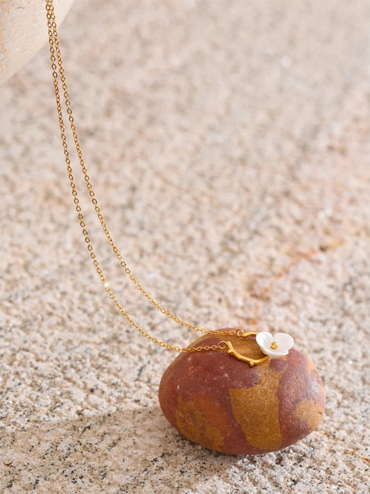 Resin flower pendant summer necklace - product image