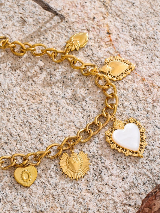 Resin heart love drop cuban chain necklace - product image