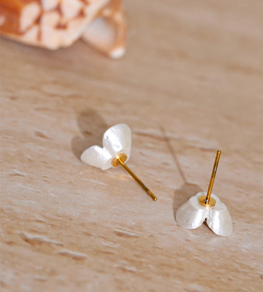 Resin zirconia flower sweet stud earrings daily - product image