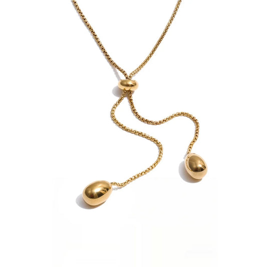 Retractable chain pendant drop minimalist necklace - product image