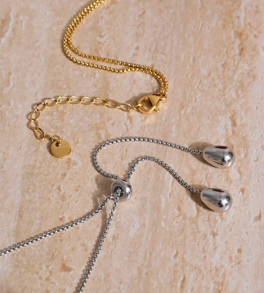 Retractable chain pendant drop minimalist necklace - product image