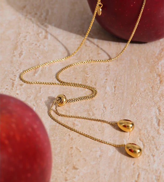 Retractable chain pendant drop minimalist necklace - product image