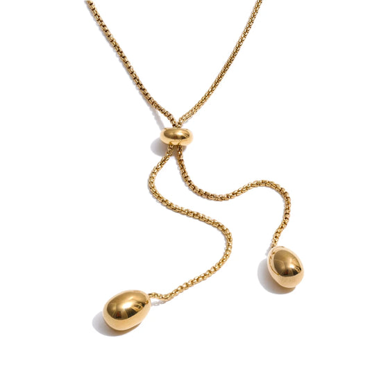 Retractable chain pendant drop minimalist necklace - product image