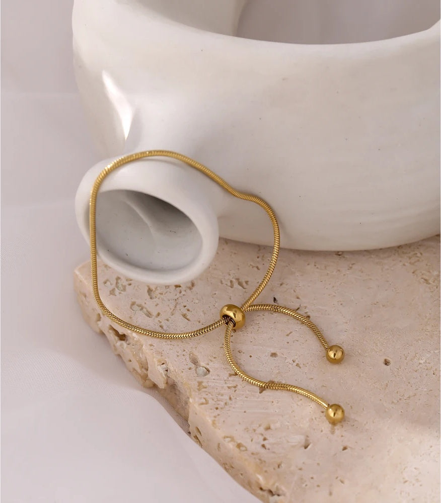 Retractable snake chain contemporary wrist bracelet - product image