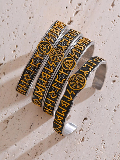 Retro prayer scripture symbol open cuff bracelet - product image