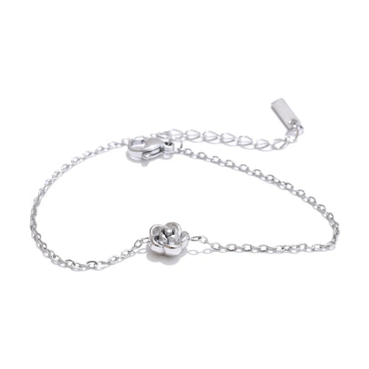 Rose flower chain necklace bracelet earrings set - product image