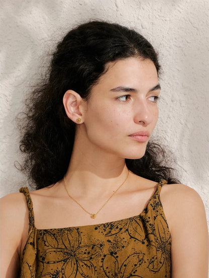 Rose flower chain necklace bracelet earrings set - product image