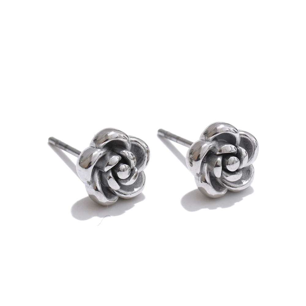 Rose flower chain necklace bracelet earrings set - product image