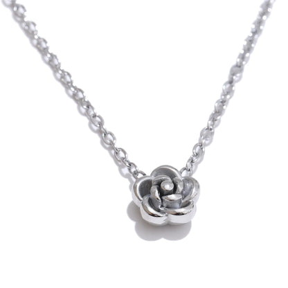 Rose flower chain necklace bracelet earrings set - product image