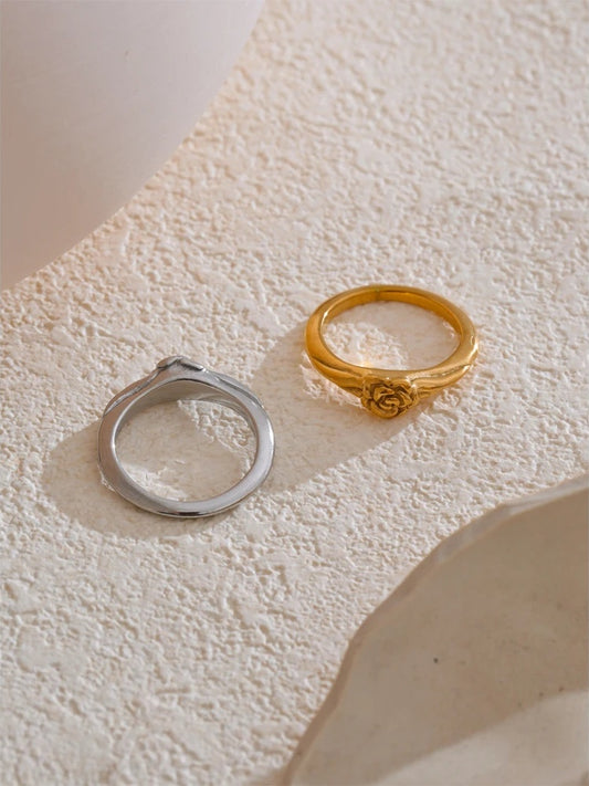 Rose flower integrated fashion abstract ring - product image